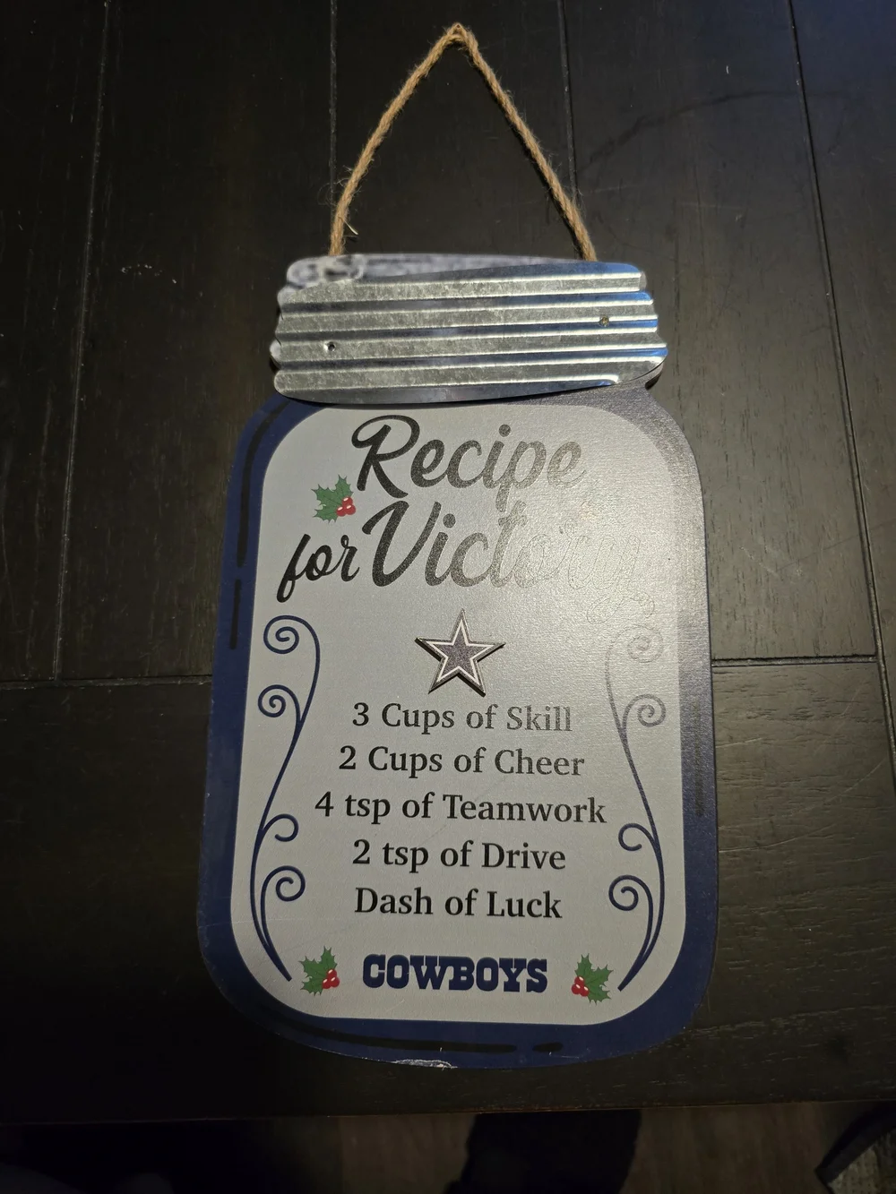 'Recipe for Victory' Dallas Cowboys Hanging Sign 7